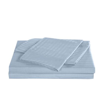 Royal Comfort Kensington 1200TC 100% Cotton Stripe Bed Sheet Set Queen Blue | OMF