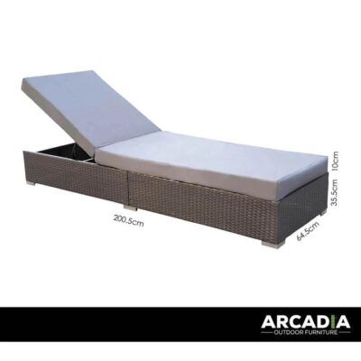 Arcadia Furniture 3 Piece Sunlounge Set - Grey And Oatmeal | OMF