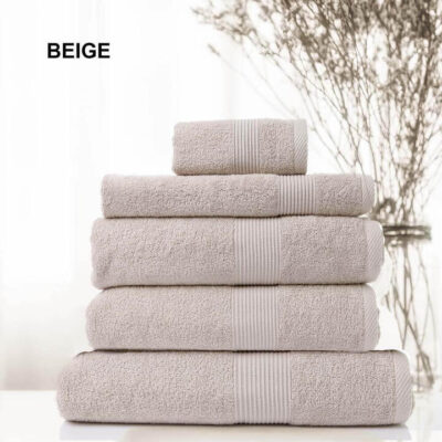 Royal Comfort Cotton Bamboo Towel Set 5 Piece Beige | OMF