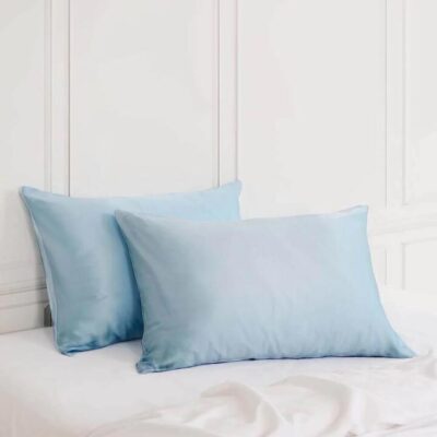 Mulberry Silk Pillow Case Twin Pack - Soft Blue | OMF