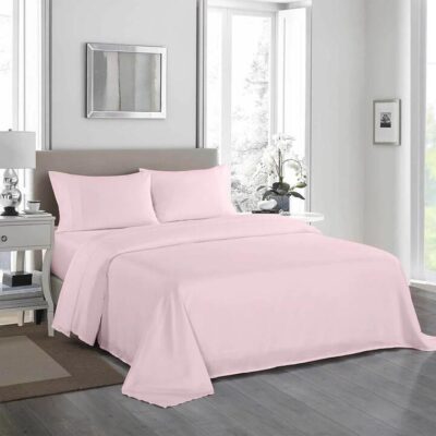 Royal Comfort 1200TC Ultrasoft 4 Piece Sheet Set Queen Soft Pink | OMF