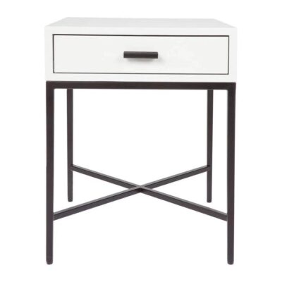 Nessa White Bedside Table Black | OMF