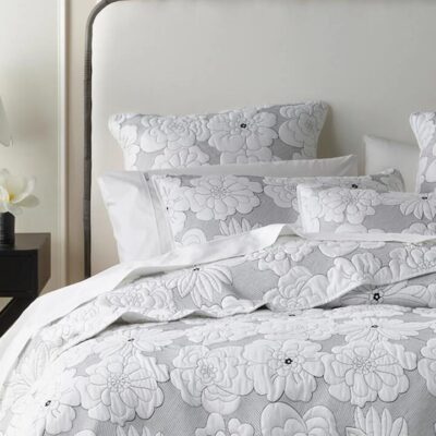Leona Super King White Polyester Bedspread Set | OMF