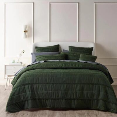 Vienna Super King Green Bedspread Set | OMF