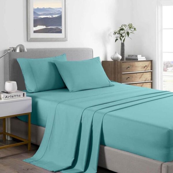Royal Comfort Bamboo Cooling 2000TC Sheet Set Double Aqua | OMF