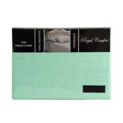 Royal Comfort 1200TC Damask Stripe Cotton Blend Sheet Set King Mist | OMF