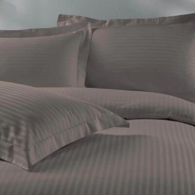 Royal Comfort 1200TC Damask Stripe Cotton Blend Quilt Cover Set King Charcoal Grey | OMF