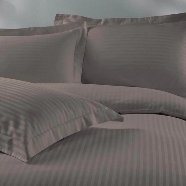 Royal Comfort 1200TC Damask Stripe Cotton Blend Quilt Cover Set King Charcoal Grey | OMF