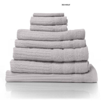 Royal Comfort Eden Egyptian Cotton 600 GSM 8 Piece Towel Pack Sea Holly | OMF