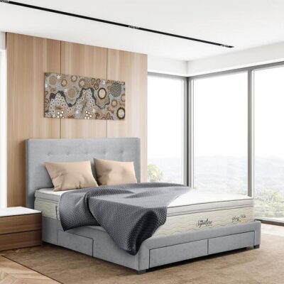 Torquay Storage Queen Bedframe Pewter | OMF