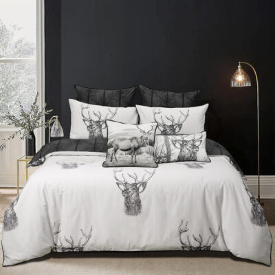 Alpine Stag Super King Taupe Quilt Cover Set | OMF