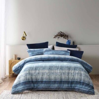 Acacia Quilt Cover Set Blue Super King | OMF