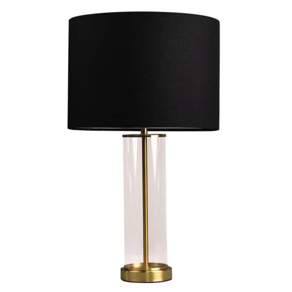 East Side Table Lamp Brass with Black Shade | OMF