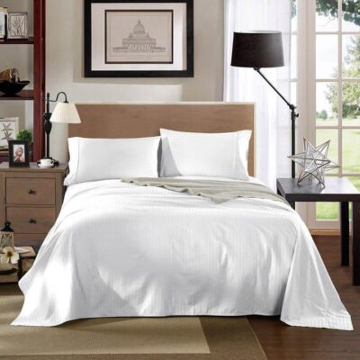 Kensington 1200TC Cotton Sheet Set In Stripe King White | OMF