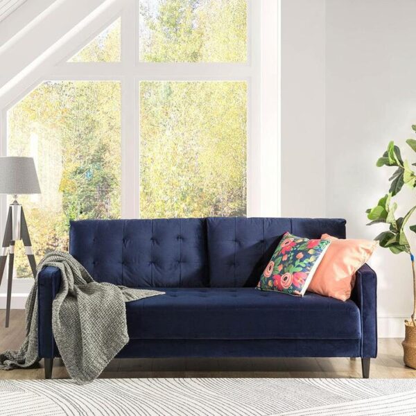Jazz 3 Seat Sofa Dark Blue Velvet | OMF