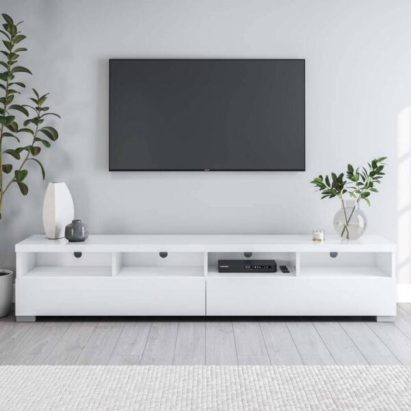 Elara 2 Drawer Entertainment Unit White | OMF