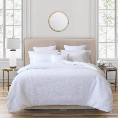 Byron Quilt Cover Set White Queen | OMF