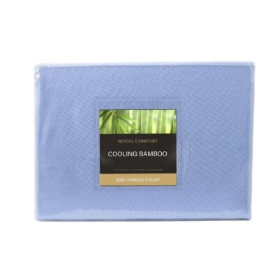 Royal Comfort 3000 Thread Count Bamboo Cooling Sheet Set King Light Blue | OMF