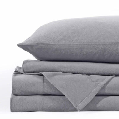 Royal Comfort Polar Fleece Flannel Sheet Set Single Grey | OMF