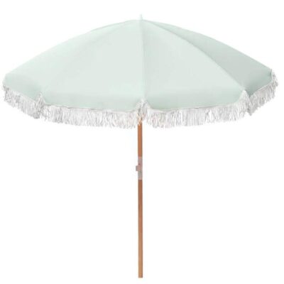 Havana Outdoors Fringed Beach Umbrella - Sage Green | OMF