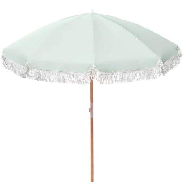 Havana Outdoors Fringed Beach Umbrella - Sage Green | OMF