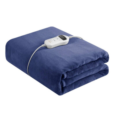 Royal Comfort Thermolux Heated Throw Blanket Navy | OMF