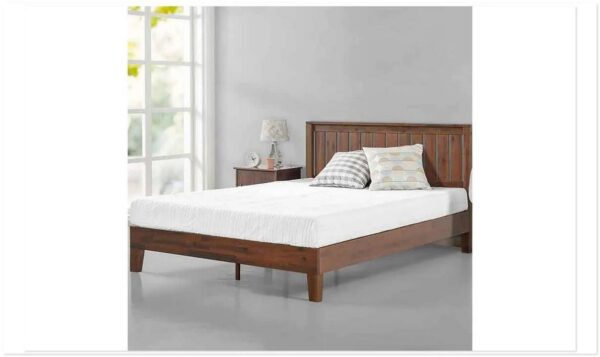 Ritzy Solid Wood Queen Bed Frame - Antique Espresso | OMF