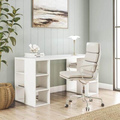 Bloc Desk with Cube Shelves White | OMF