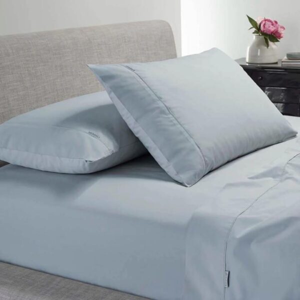 Heston 300TC Cotton Sheet Set Percale Long Single Blue | OMF