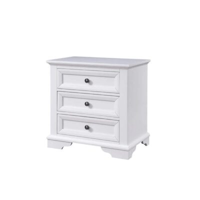 Quinn 3 Drawer bedside table white | OMF