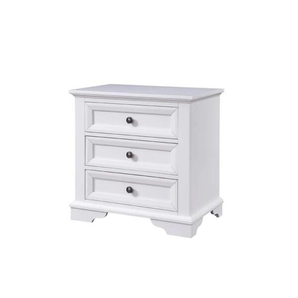 Quinn 3 Drawer bedside table white | OMF
