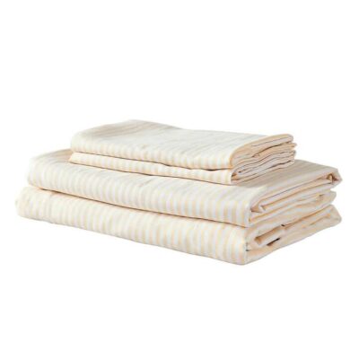 Royal Comfort Blend Sheet Set with Stripe King Beige | OMF