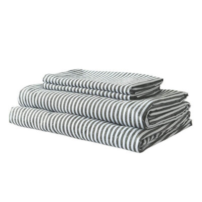 Royal Comfort Blend Sheet Set with Stripe King Charcoal | OMF