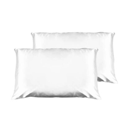 Casa Decor Luxury Satin Pillowcases Twin Pack - White | OMF