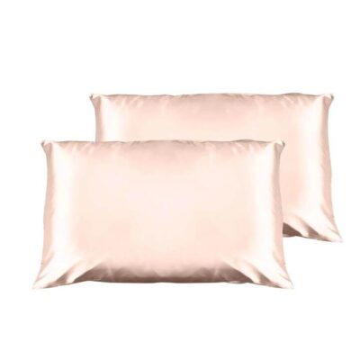 Casa Decor Luxury Satin Pillowcases Twin Pack - Champagne Pink | OMF