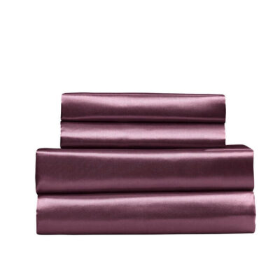 Royal Comfort 4 Piece Satin Sheet Set King Malaga Wine | OMF