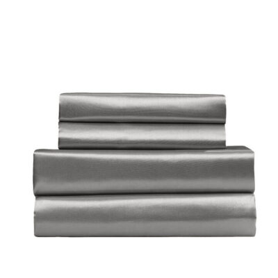 Royal Comfort 4 Piece Satin Sheet Set King Charcoal | OMF
