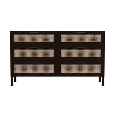 Casa Decor Tulum Rattan Chest Drawers Black | OMF