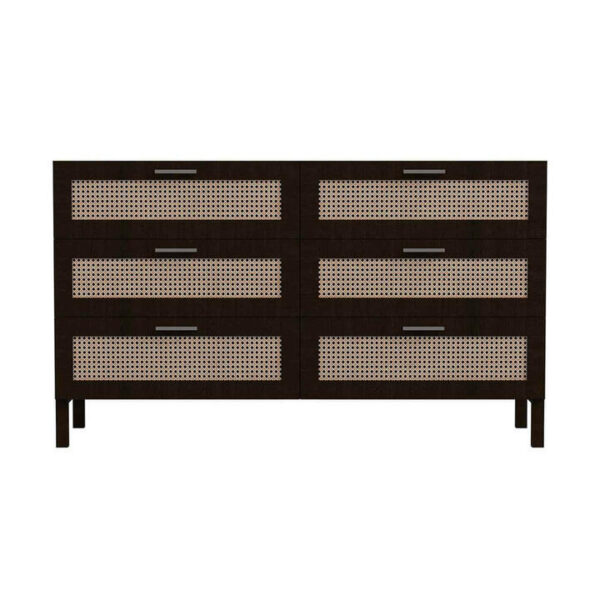 Casa Decor Tulum Rattan Chest Drawers Black | OMF