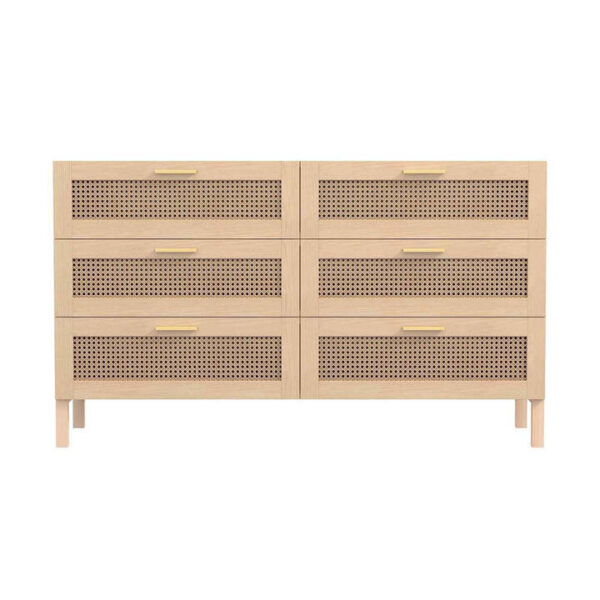 Casa Decor Santiago Rattan Chest Drawers Oak | OMF