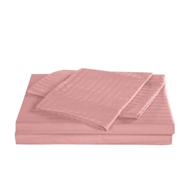 Royal Comfort Kensington 1200TC 100% Cotton Stripe Sheet Set Double Desert Rose | OMF