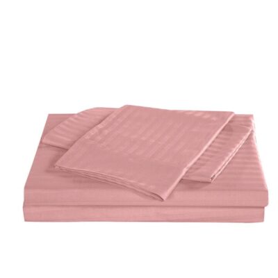 Royal Comfort Kensington 1200TC 100% Cotton Stripe Bed Sheet Set Super King Desert Rose | OMF