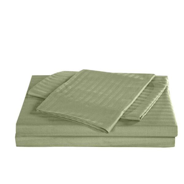 Royal Comfort Kensington 1200TC 100% Cotton Stripe Sheet Set Double Olive | OMF