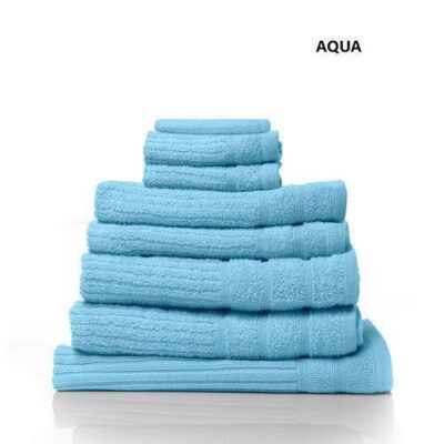 Royal Comfort Eden Egyptian Cotton 600 GSM 8 Piece Towel Pack Aqua | OMF