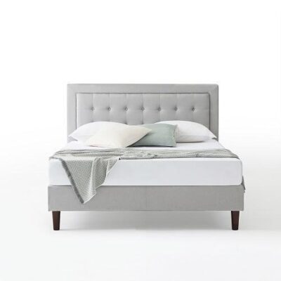 Tufted Button Upholstered Queen Bed Frame | OMF