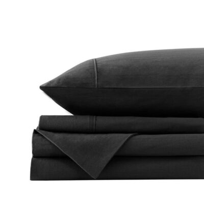 Royal Comfort Washed 100 % Cotton Sheet Set Double Charcoal | OMF