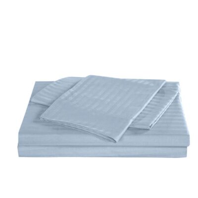 Royal Comfort Kensington 1200TC 100% Cotton Stripe Sheet Set Super King Chambray | OMF