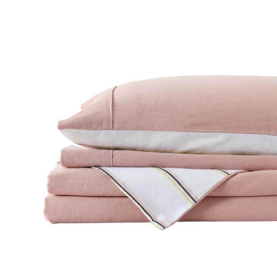 Royal Comfort Hemp Braid Quilt Cover Set Stripe King Dusk Pink | OMF