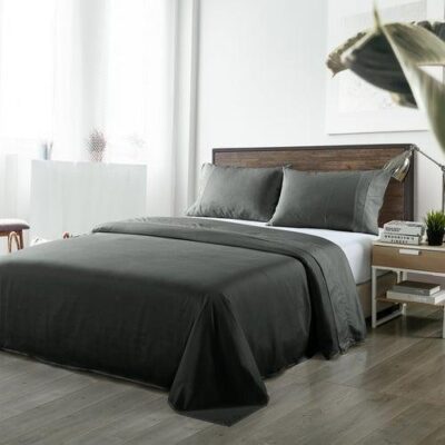 Royal Comfort Blended Bamboo Sheet Queen Set Charcoal | OMF