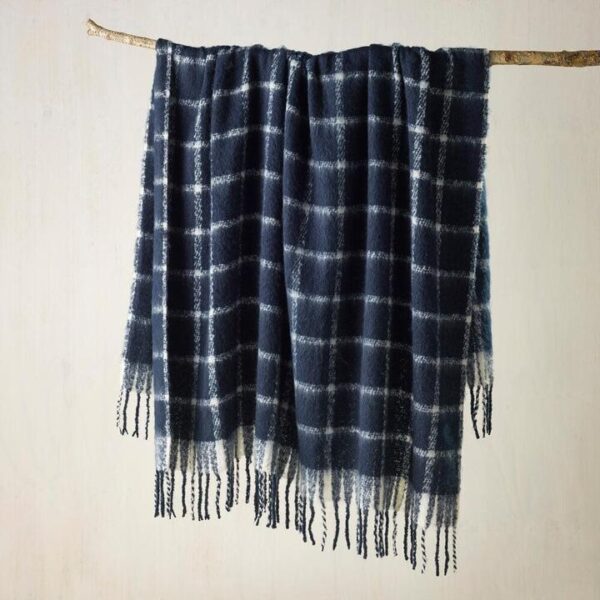Maldon Throw Rug Mohair Indigo | OMF